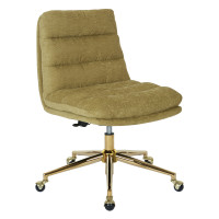 OSP Home Furnishings LGYSA-GSK8 Legacy Office Chair in Olive Fabric with Gold Base